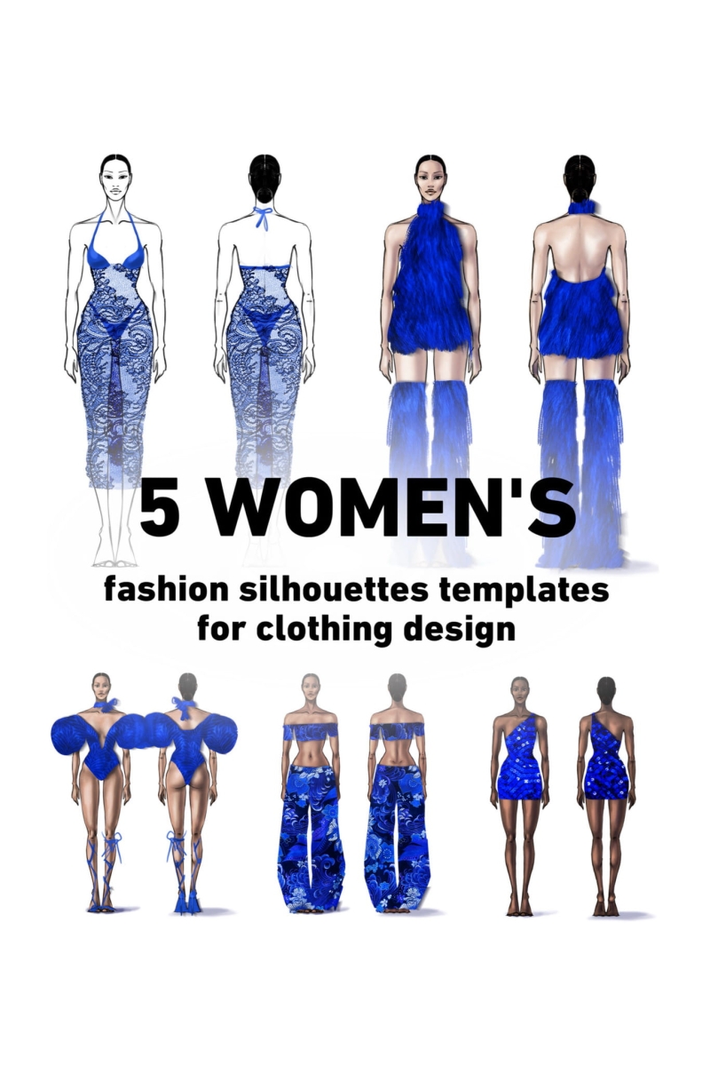 womens-fashion-figure-templates-4-skin-tones-body-outline-front-and-back-fashion-design-drawing-tool