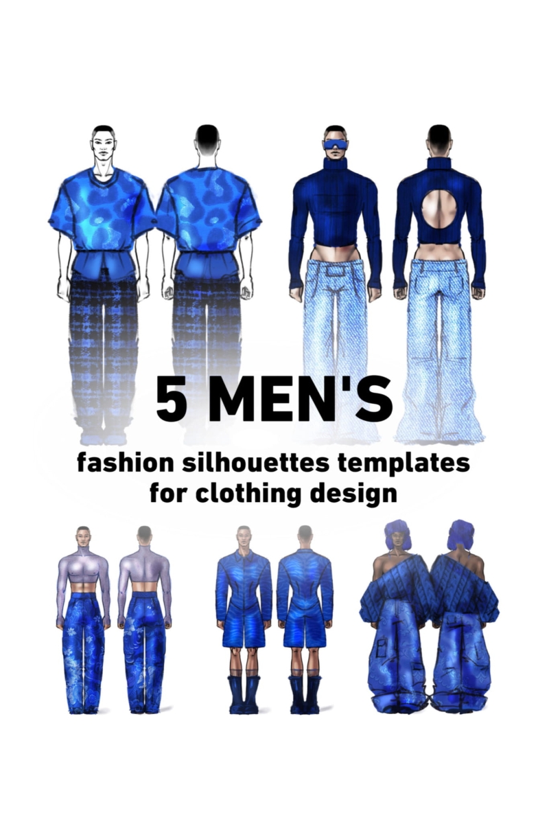 mens-fashion-figure-templates-4-skin-tones-body-outline-front-and-back-fashion-design-drawing-tool