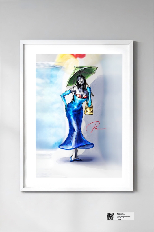 blue-lagoon-diva-collage-fashion-poster-pure-fshn-viral-vogue-inspired-a2-print